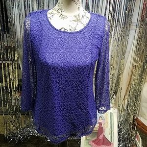 💜💖Chico's💜 purple size 0 💜💖sexy lacy top💜💖
